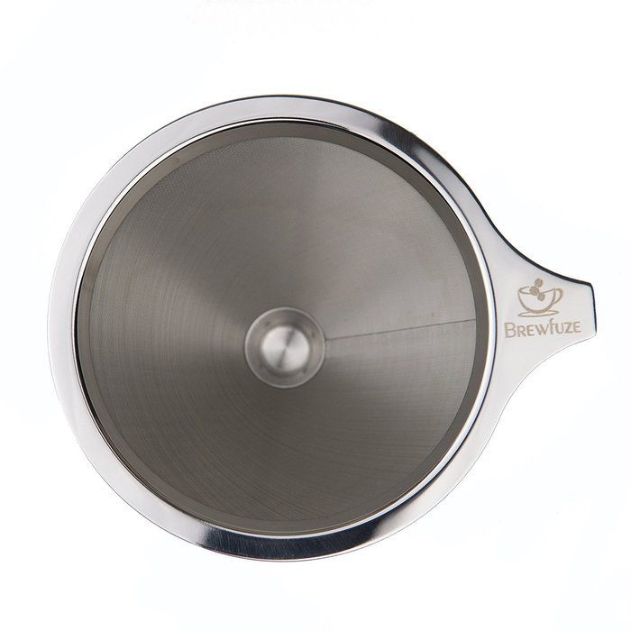 Brewfuze Pour Over Coffee Dripper Filter | Durable & Rust Proof Stainless Steel Drip Coffee Cone With Double Mesh... N2