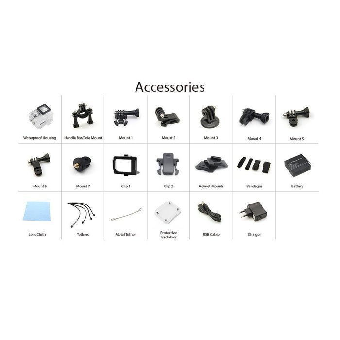 Ultra HD 4K Sports Camera [2015 updated] 2-inch LCD Mini Waterproof 1080P HDMI WiFi 60fps DV Action Helmet sport... N6