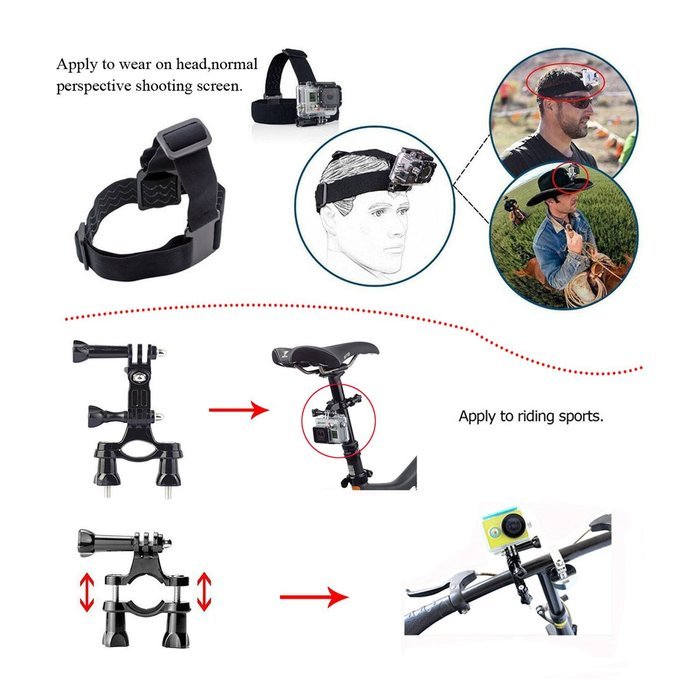 Kitway Sports Accessories Kit for GoPro HERO 4 / 3+ / 3 / 2 / 1 / SJ4000 / SJ5000 / SJ6000 (50-in-1) N3