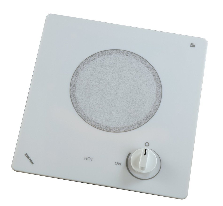 Kenyon B49518 6-1/2-Inch Alpine Single Burner Cooktop with Analog Control UL, 240-volt, White