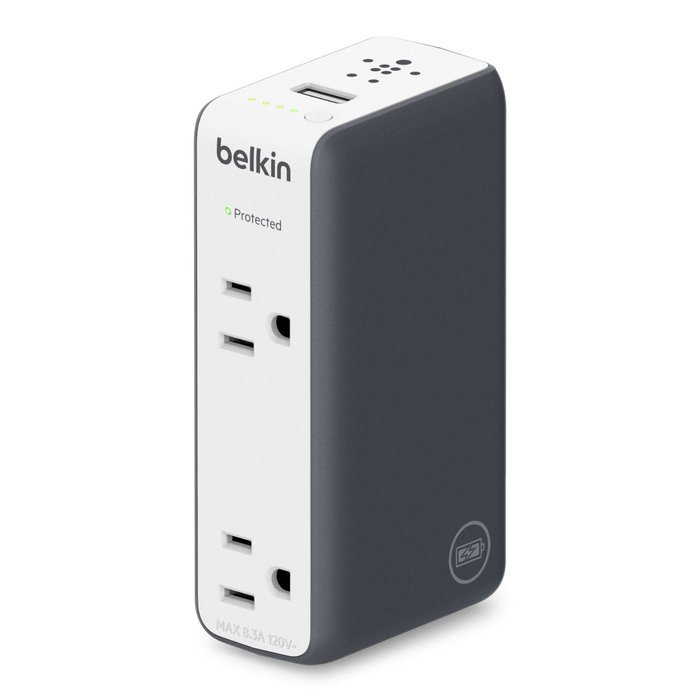 Belkin SurgePlus 6-Outlet Wall Mount Surge Protector with Dual USB Charging Ports (2.1 AMP / 10 Watt), BSV602tt N9