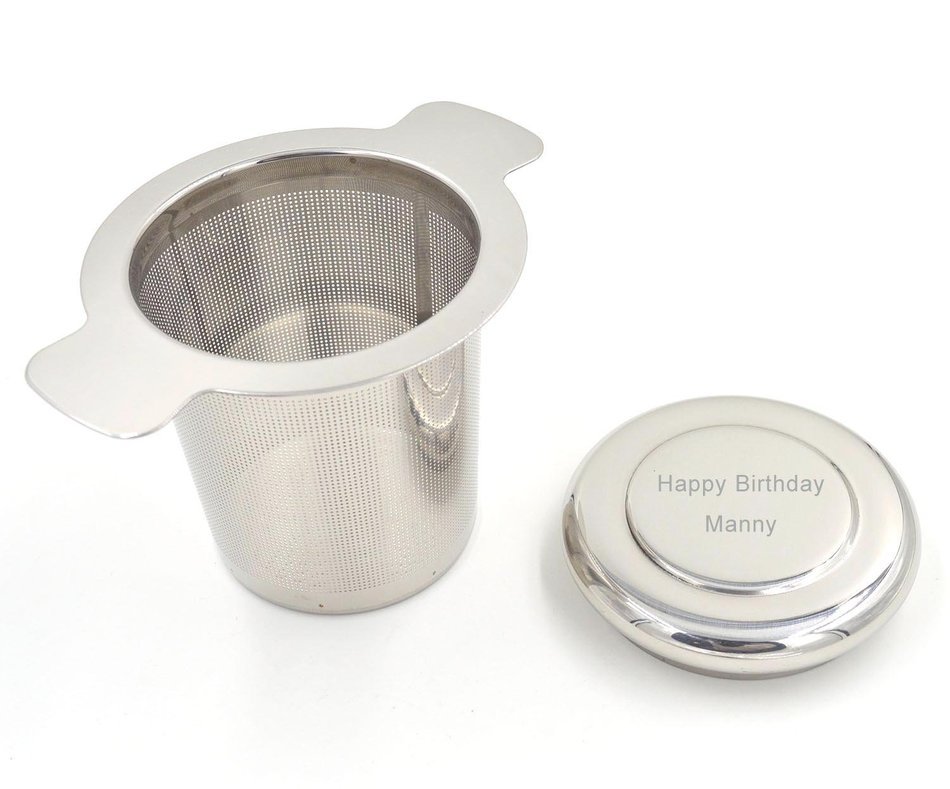 Custom your exclusive tea infuser stainless steel loose leaf tea strainer (name, text, and logo)
