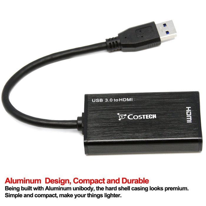 USB 3.0 To HDMI Multi Monitor Adapter, Costech HD 1080p Output External Video Card Adapter HDMI Display Projector... N5