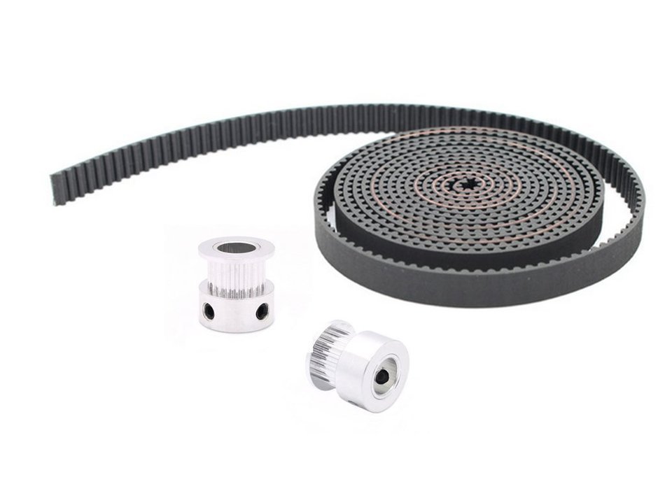 XMJ 2 x Aluminum GT2 16T Pulley and 2M Belt for RepRap 3D printer Prusa i3