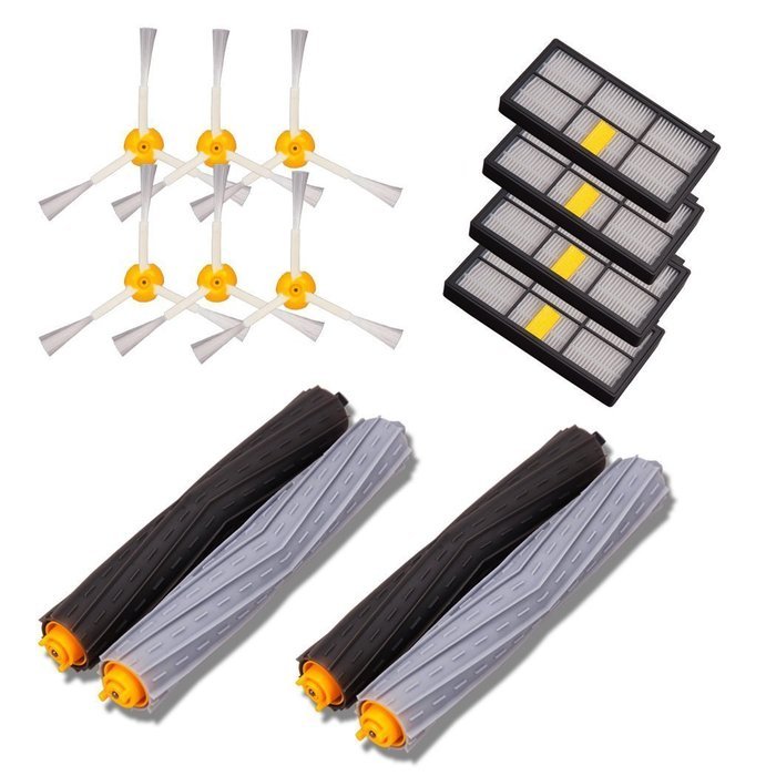 Wholey Roomba Hepa Filters Roomba 3-armed Side Brushs and Tangle-free Debris Extractor for Roomba 800 900 Series... N2
