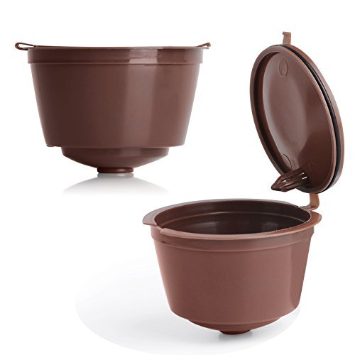 2 pcs Compatible Reusable Coffee Capsules Coffee Filters + Coffee Spoon