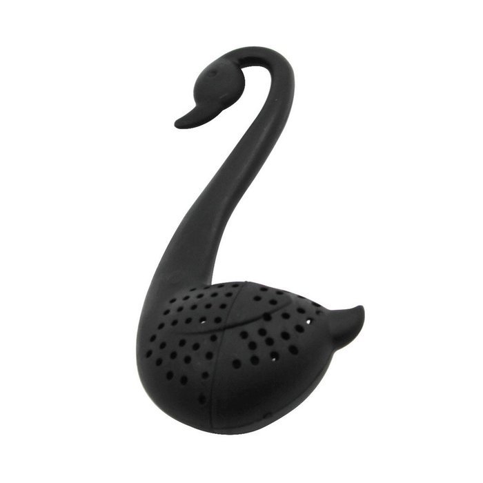 2pcs Black Swan Shape Herb Leaf Spice Strainer Tea Infuser Tea Bag Filters