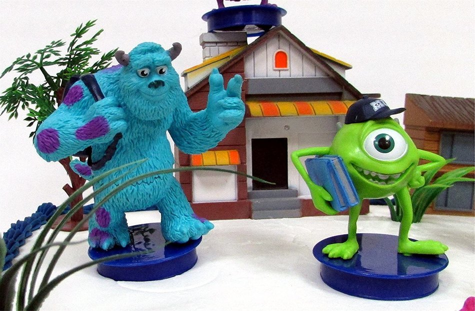 MONSTERS UNIVERSITY 12 Piece Birthday Cake Topper Set Featuring Monsters University Figures and Themed Decorative...