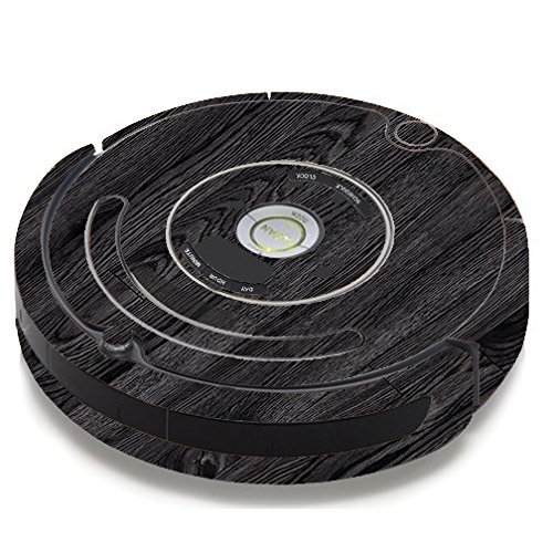 Skin Decal Vinyl Wrap For IRobot Roomba 650 655 Vacuum / Black Wood