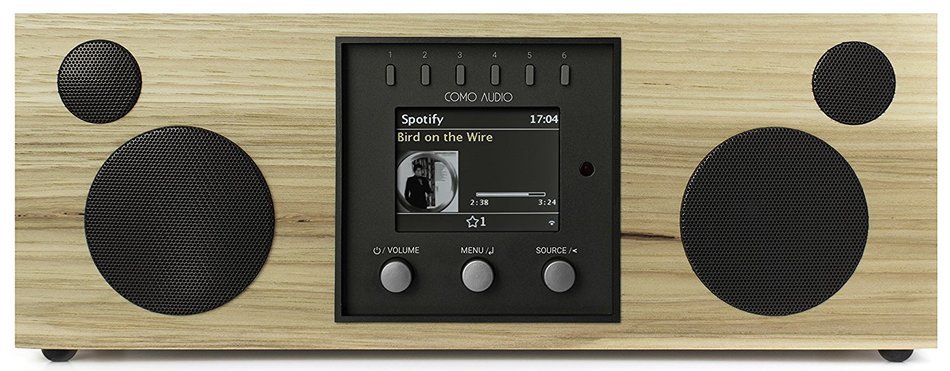Como Audio Duetto Wireless Music System, Walnut/Black N6