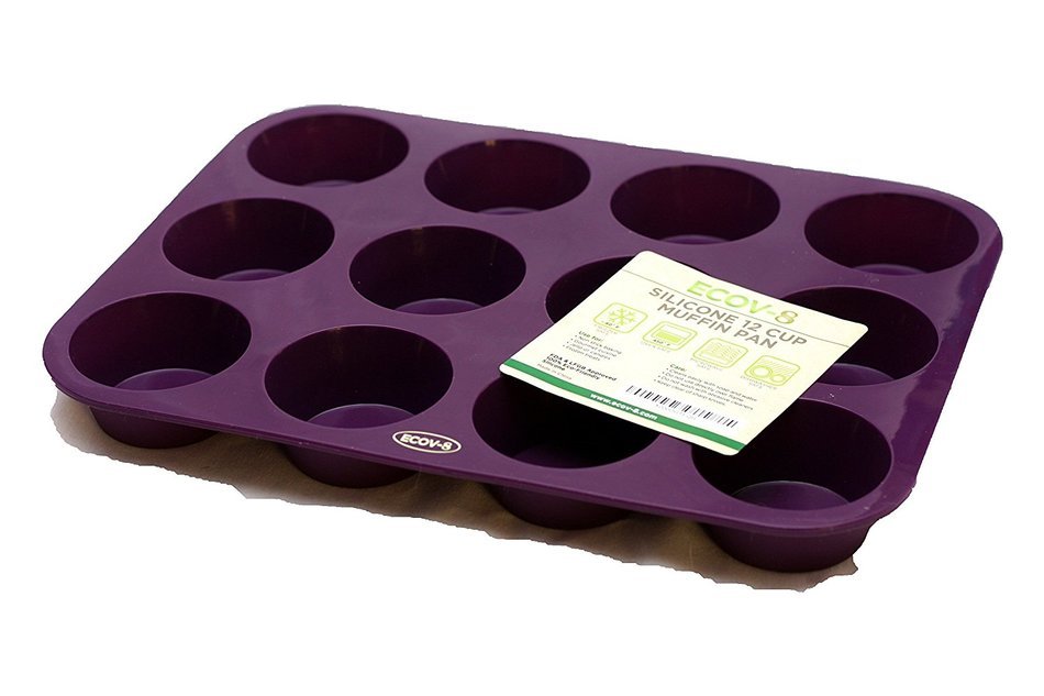 Premium 24 Cup Mini Muffin Pan (Deep Plum) Non Stick Bakeware with BONUS RECIPE E-BOOKLET- 100% Silicone Baking... N3