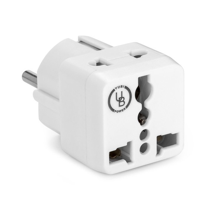Yubi Power 2 in 1 Universal Travel Adapter with 2 Universal Outlets - Built in Surge Protector - 2 Pack - Purple... N15