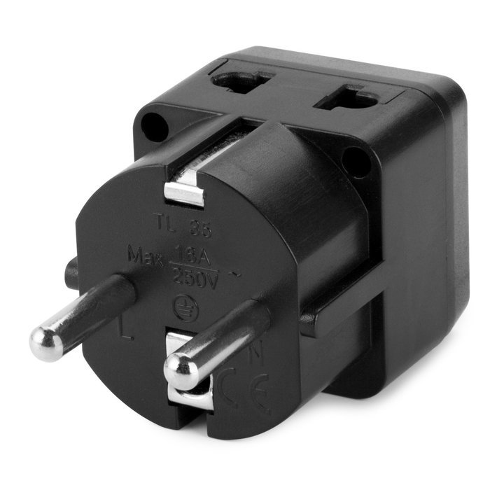 Yubi Power 2 in 1 Universal Travel Adapter with 2 Universal Outlets - Built in Surge Protector - 2 Pack - Purple... N17