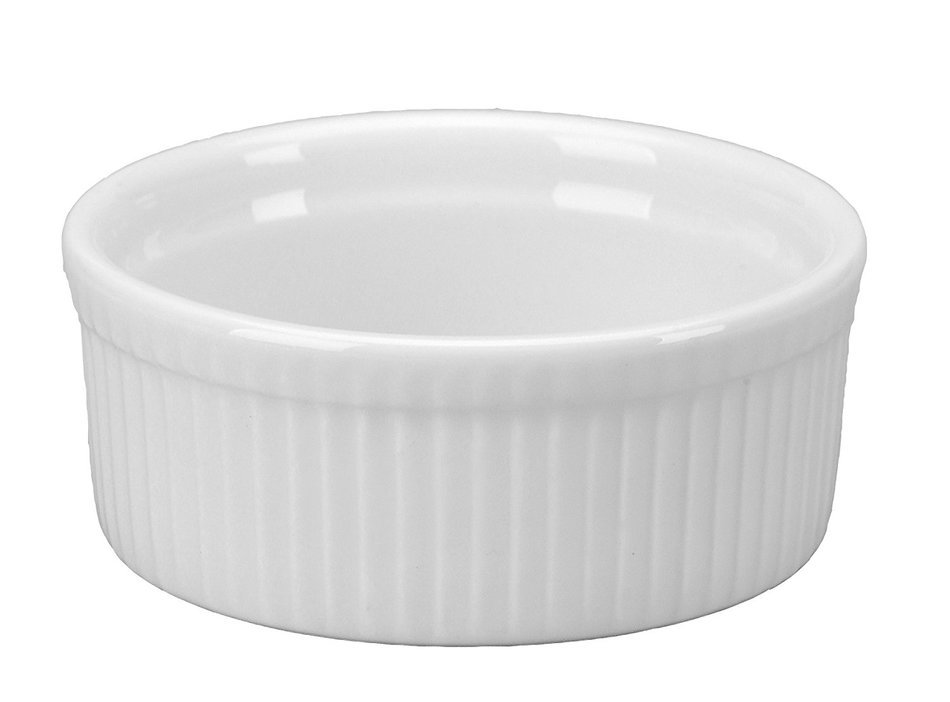 Vertex China ARG-60 Market Buffet Souffle Bowl, Fluted, 4-1/2", 10 oz., Porcelain White (Pack of 12)