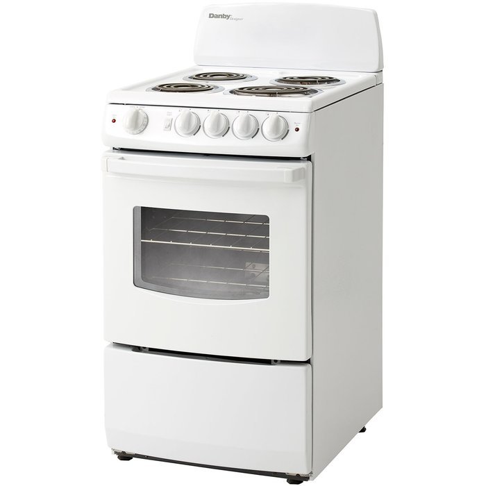 Danby DER201W 20-Inch Electric Range with Coil Element Cooktop, 2.4 Cubic Feet, White