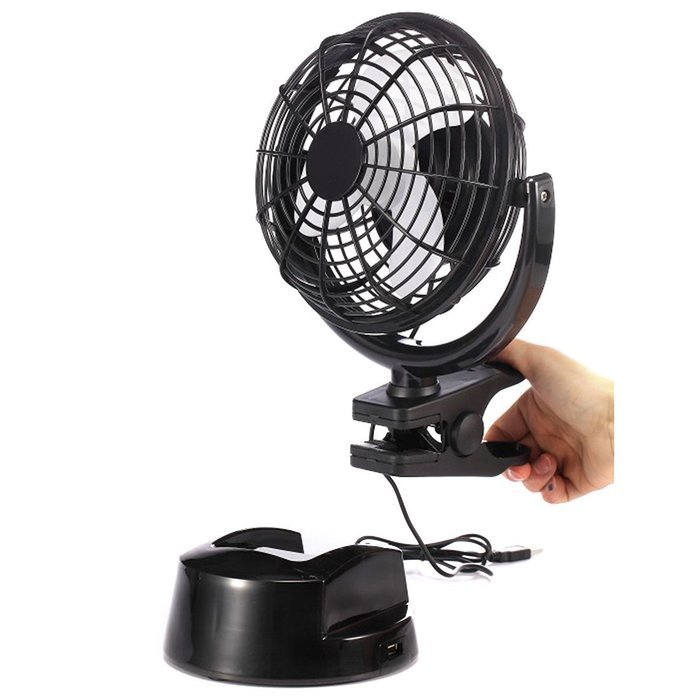 Lileng 823 Desktop Clip Fan USB Charging&battery Power Supply Clip Base 2 Speeds Mini Portable Fan