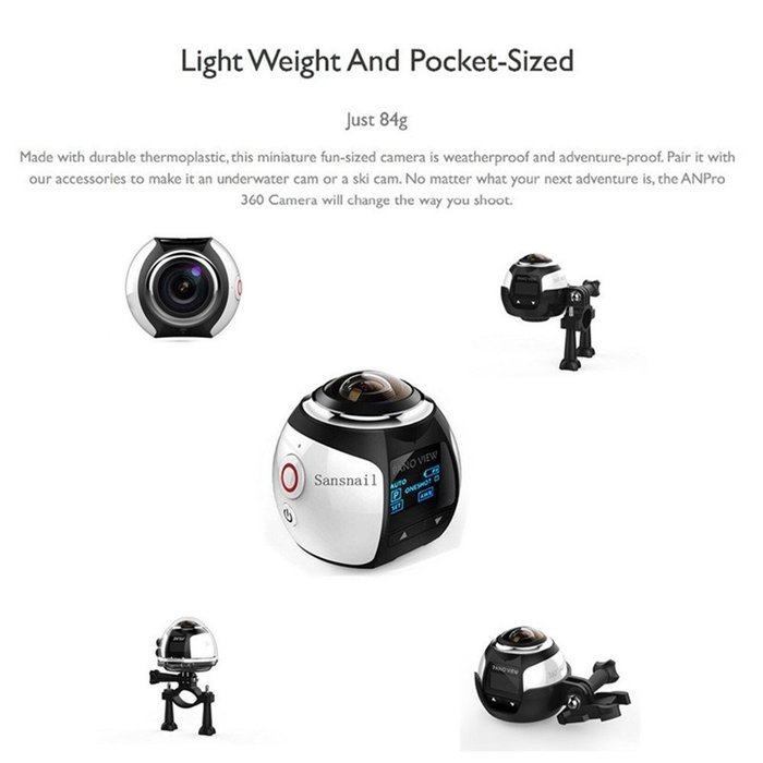 New Released 360 Panoramic Video Camera 4K Resolution @30fps,Creat your 3D Video and images never been so Simple...