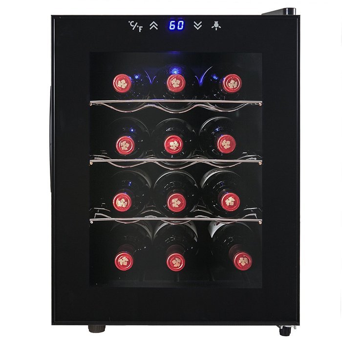 AKDY&reg; 12 Bottle Single Zone Thermoelectric Stainless Steel Freestanding Wine Cooler Cellar Chiller Refrigerator... N2