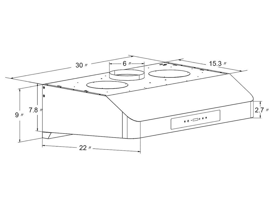 30" Europe Touch Control Baffle Filter Under Cabinet Stainless Steel Range Hood WL-0070275 N7