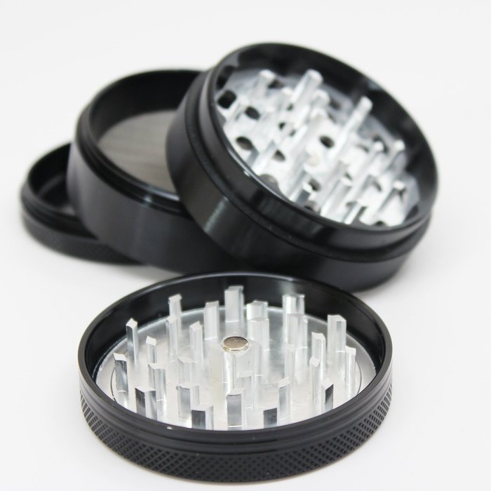Sharp Stone Official Authentic Large 4 Piece Grinder Hard Top 2.5 Inches Black + Free Performance Technology Wrist... N2
