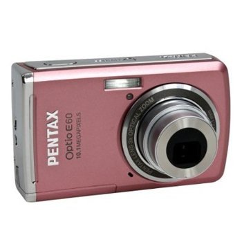 Pentax Optio E60 10.1MP Digital Camera with 3x Optical Zoom- Pink