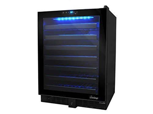 Vinotemp 54-Bottle Touch Screen Wine Cooler, Black