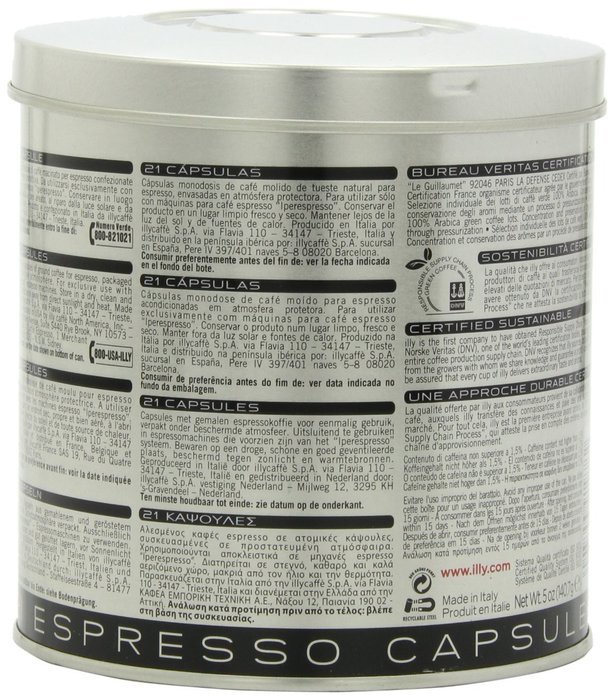 illy iperEspresso Capsules Dark Roasted Coffee, 5-Ounce, 21-Count Capsules