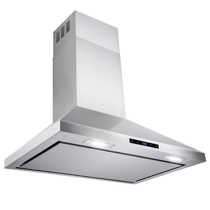 AKDY&reg; 36" Stainless Steel Wall Mount Cooking Fan Vent Touch Control Display Range Hood Noise Reduce Design