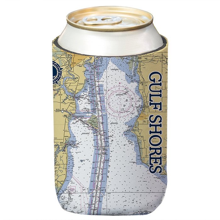 Altered Latitudes Gulf Shores Chart Standard Beverage Cooler (4-Pack) N2