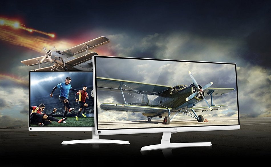 LG Electronics 34UM58W 34-Inch WQHD IPS UltraWide Cinema Display LED Monitor White Color