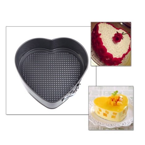3 Springform Cake Pan Baking Bake Tray Tins Heart Square Round N2