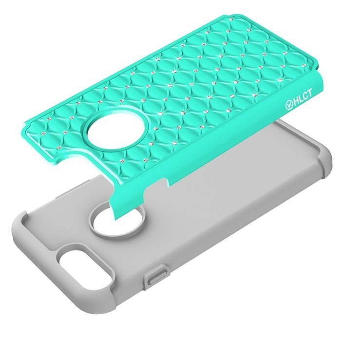 iPhone 7 Plus Case, [5.5 Inch] by HLCT, Soft Interior Silicone Bumper & Hard Shell Solid PC Back, Shock-Absorption... N25