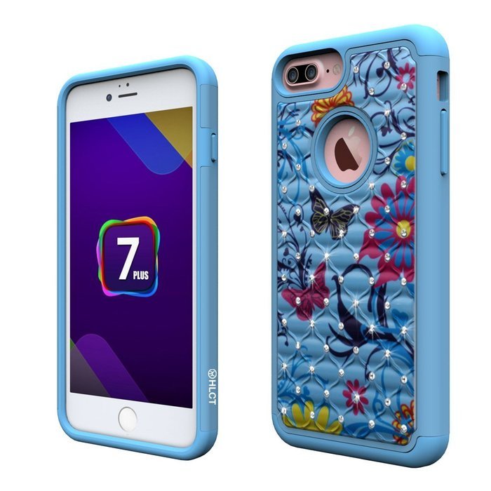 iPhone 7 Plus Case, [5.5 Inch] by HLCT, Soft Interior Silicone Bumper & Hard Shell Solid PC Back, Shock-Absorption... N27