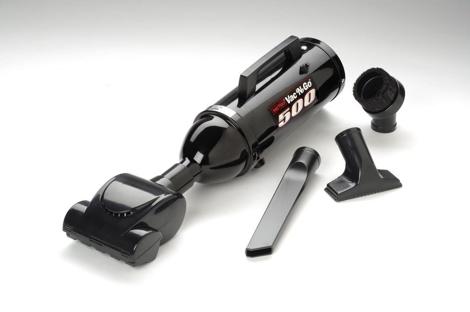 MetroVac Black Powder Coated High Performance Hand Vac with Turbo Driven Rotating Brush, 120-Volt - Corded