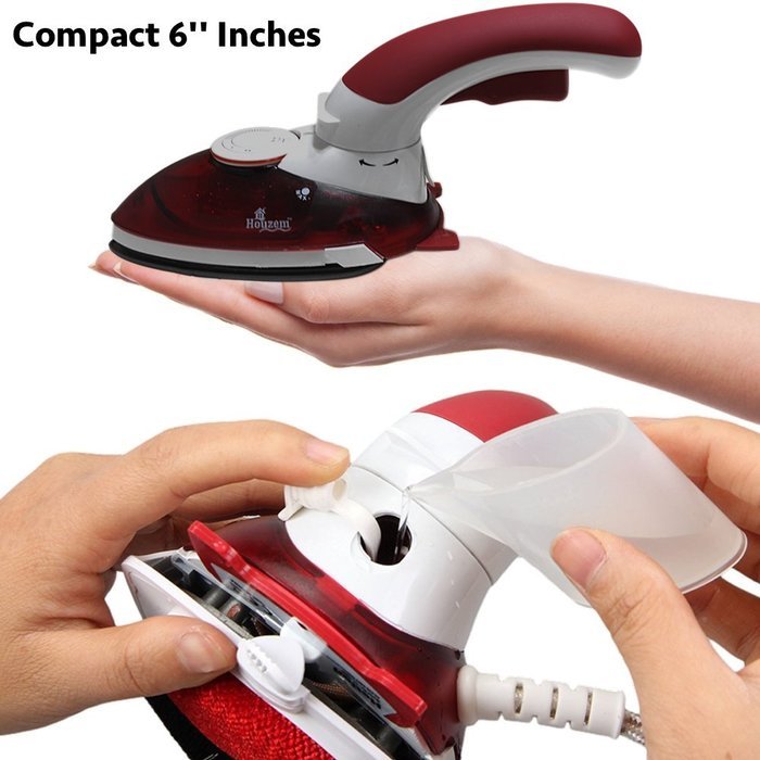 Travel Steam Iron & Fabric Shaver Set by Houzem&trade; Compact, Lightweight Design &ndash; Stainless Steel, Non-Stick, Anti-Drip... N2
