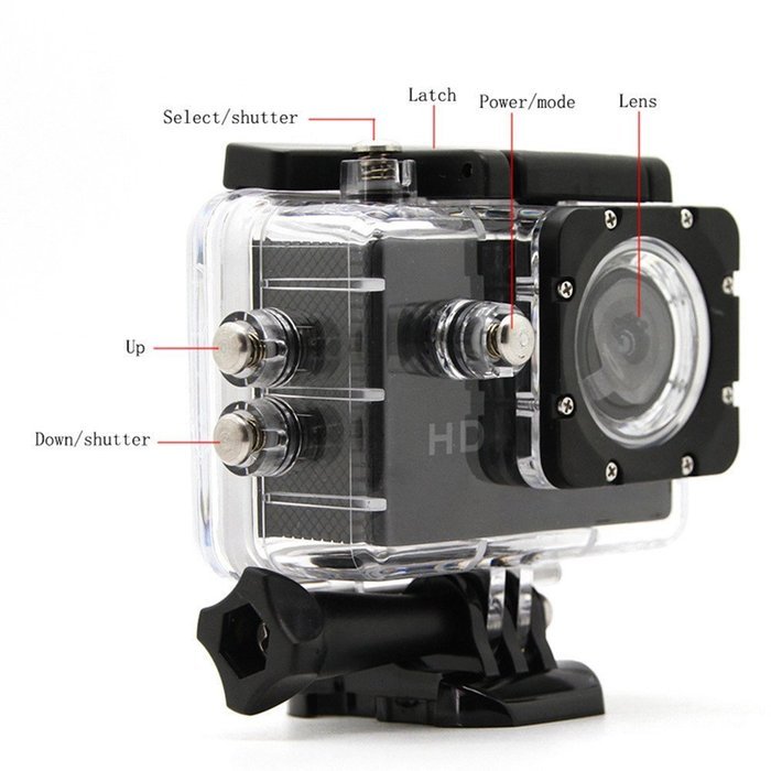 SURMOS 720p DVR Sport Dv Scuba Diving Camera 30m Waterproof Helmet 1.5&rsquo;inch ... N3