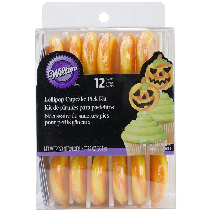 Wilton 1006-0558 Jack-o-Lantern 12-Piece Lollipop Cupcake Pick Kit N2