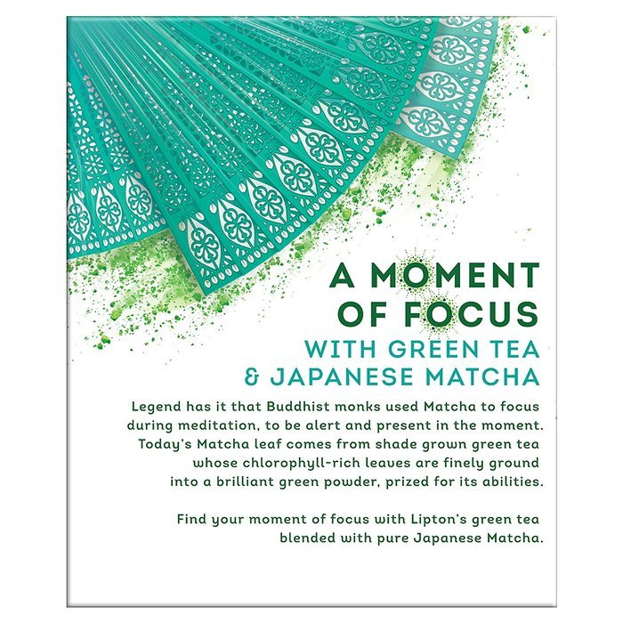 Lipton Green Tea Bags, Matcha Green Tea & Mint 15 ct (Pack of 4)