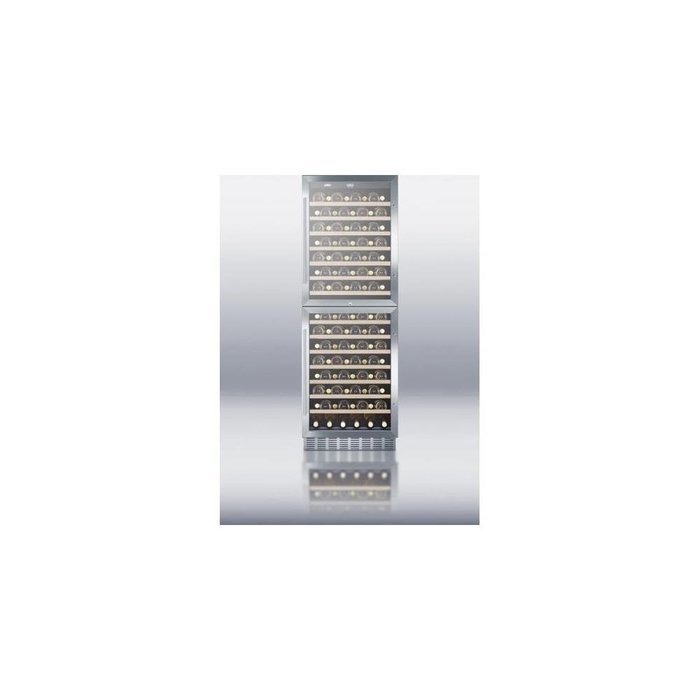 Summit SWC1875B Built-In Capable Two-Zone 118 Bottle Capacity Wine Cooler With Two Reversible Glass Doors Digital... N4