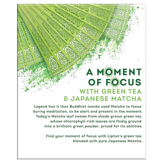 Lipton Green Tea Bags, Matcha Green Tea & Mint 15 ct (Pack of 4) N2