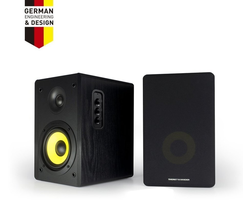 Thonet and Vander K&uuml;rbis Bt 300 Watts Wood Hi-Fi Bluetooth 4.0 Speakers with Integrated Amplifier and RCA Input... N6