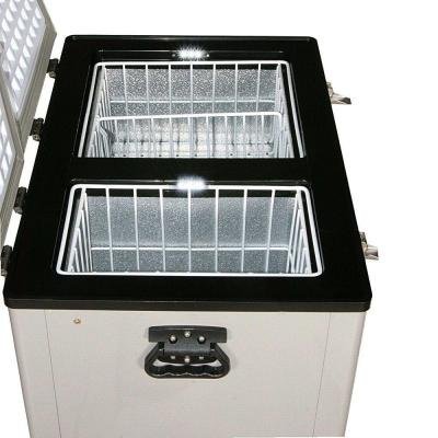 Cu. Ft. 62 Qt. Dual Zone Portable Freezer in Gray with Two Separately Controlled Temperature Zones, You Can Set... N4