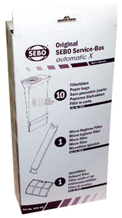SEBO 5828ER Service Box with Sealing Strip for X Series Vacuum with 10 Filter Bags, Exhaust Filter, Electrostatic...