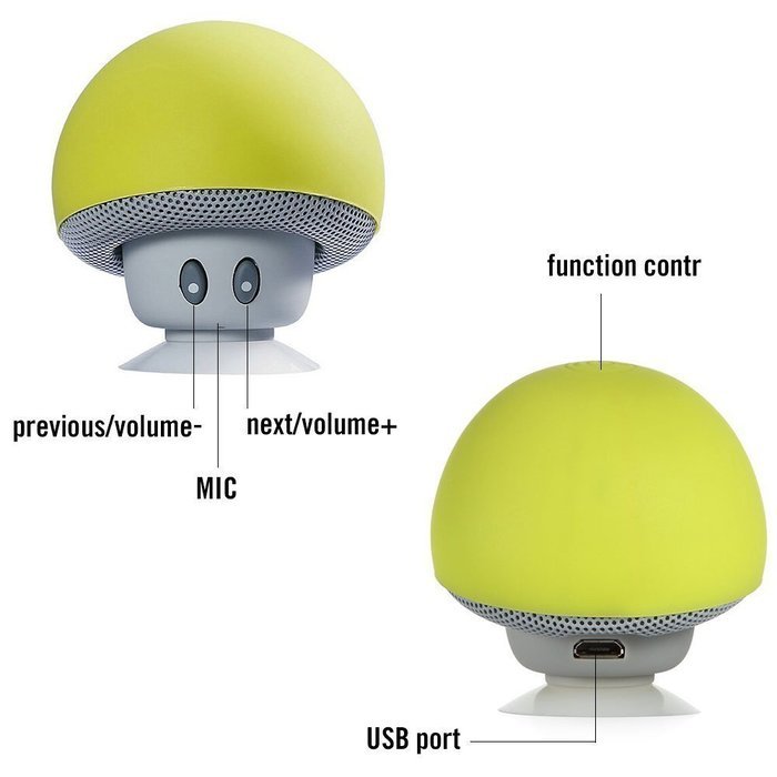 Portable Wireless Super Cute Mini Mushroom Bluetooth Speakers - Built-in Mic - Auto and Hands-free Calling with... N4