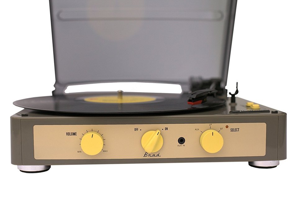 Gadhouse Brad Vintage Record Player 3-speed Turntable Built in Bluetooth, Stereo Speakers, Headphone Jack, Aux... N7