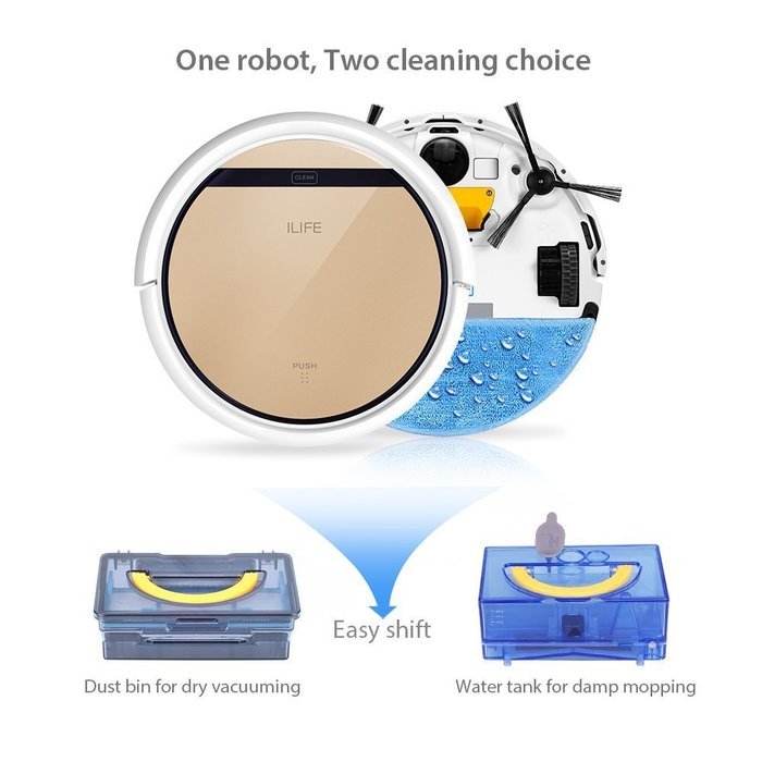 ILIFE V5s Robot Vacuum Cleaner with Water Tank Mopping,Gold