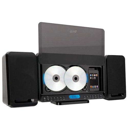 iLive iH328B Dual-CD Home Music System with iPod Dock (Black)