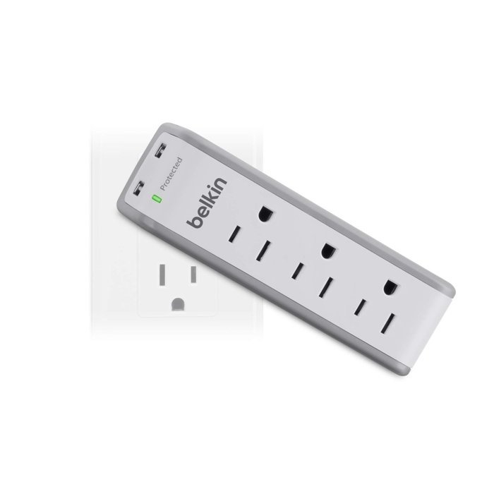Belkin SurgePlus 6-Outlet Wall Mount Surge Protector with Dual USB Charging Ports (2.1 AMP / 10 Watt), BSV602tt N12