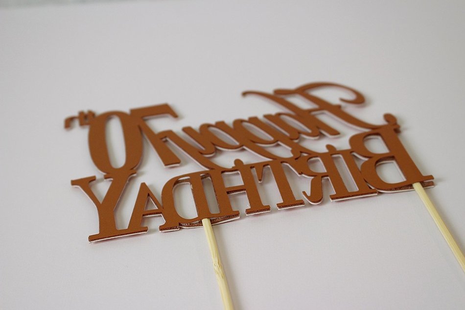 All About Details Copper Happy-70th-birthday Cake Topper N2