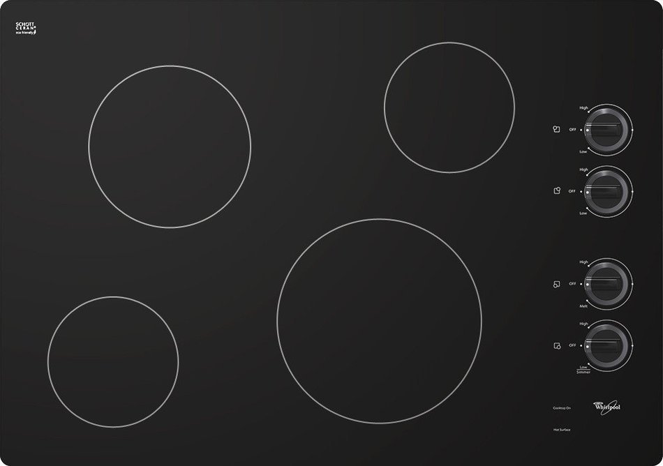 Whirlpool W5CE3024XB 30" Black Electric Smoothtop Cooktop